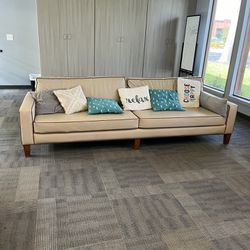 Large White Leather Couch 