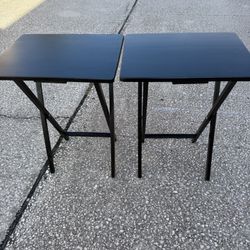 Black Folding TV Trays – Set of 2 – Made in Thailand