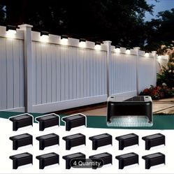 Outdoor Solar Step Lights Available in Packs of 16 Designed for Illuminating Stairs, Fences, Yards, Patios, Gardens, And Pathways with W
