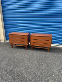 Mid Century Modern Danish Teak 3 Drawer Dressers By Nils Jonsson For HJN Møbler 