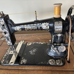 Antique White Sewing Machine
