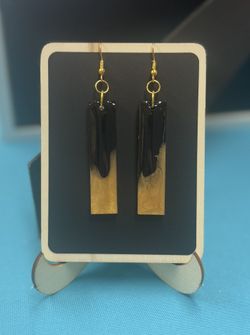 Black And Gold Resin Earrings
