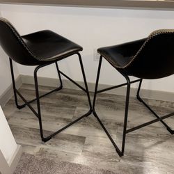 Counter Height Bar Stools (2) Black