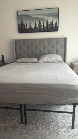 FREE 9in queen mattress with headboard and frame