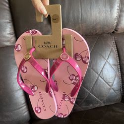 Coach Cherry Pink Flip-Flops