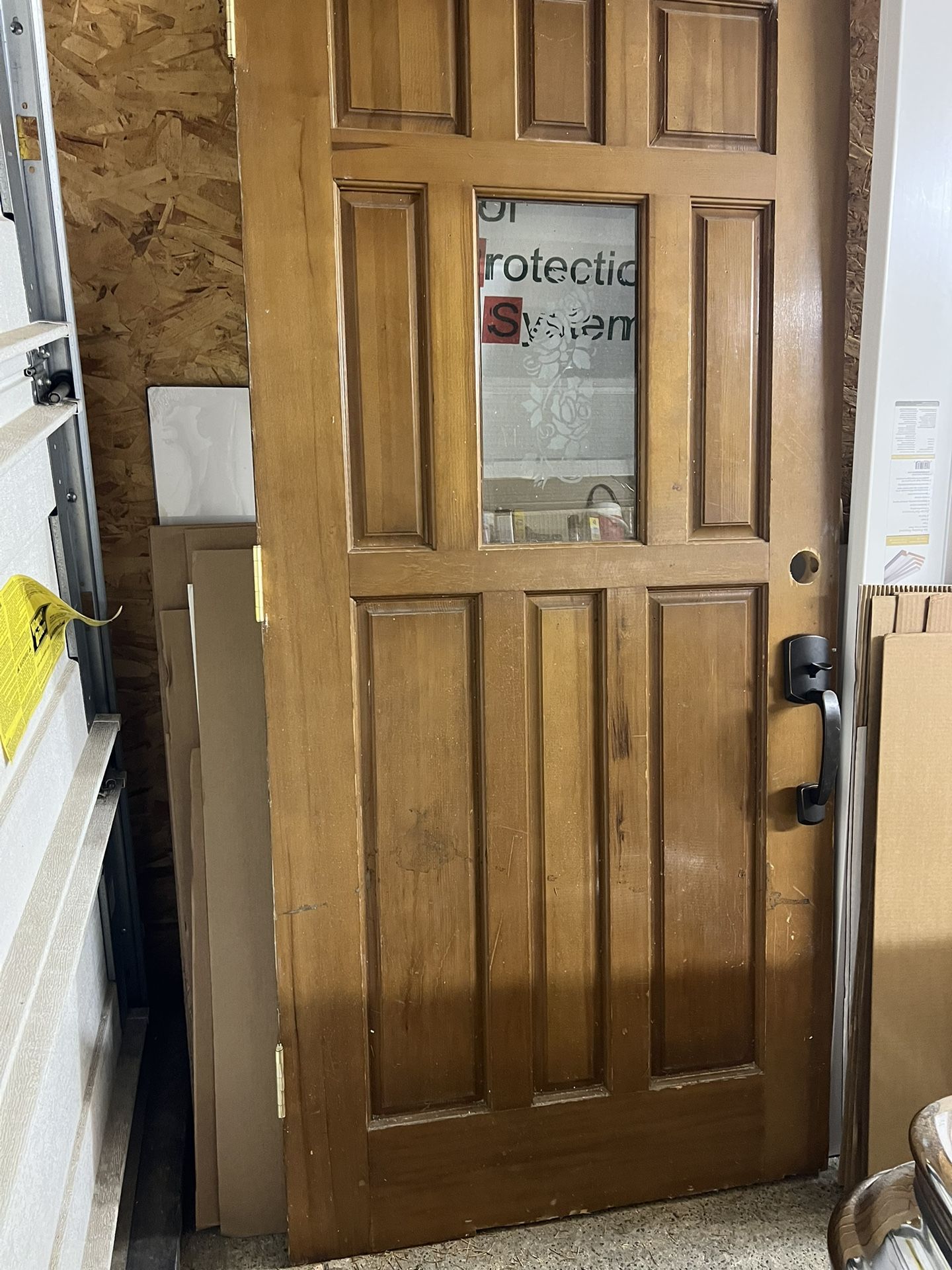 Solid Wood Front Door With Hardware