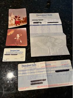 Disneyland Hotel 1987 Receipts w/2 Pics