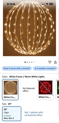 Set of Three Holiday LED Light Sphere’s
