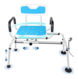 Sliding Tub Transfer Bench Shower Chair w/ 360 Degree Swivel Seat 400 Lbs