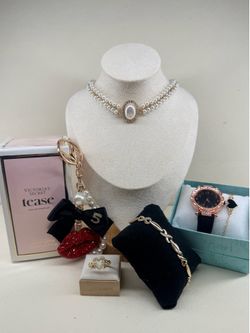 Luxury Women’s Gift Set Victoria’s Secret Tease Perfume, Jewelry, Watch & Accessories Bundle