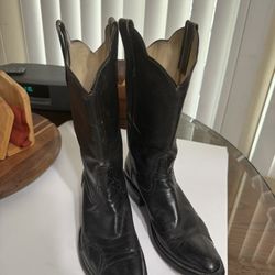 Men’s Vintage Black Leather Western Boots