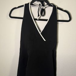Moda International Black And White Halter 