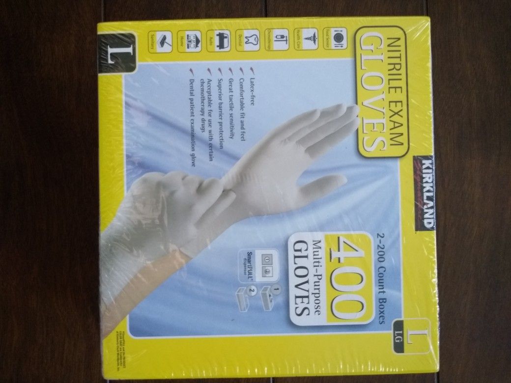 **NEW** Kirkland (Costco) Signature Nitrile Exam Gloves, 400-count (Large)