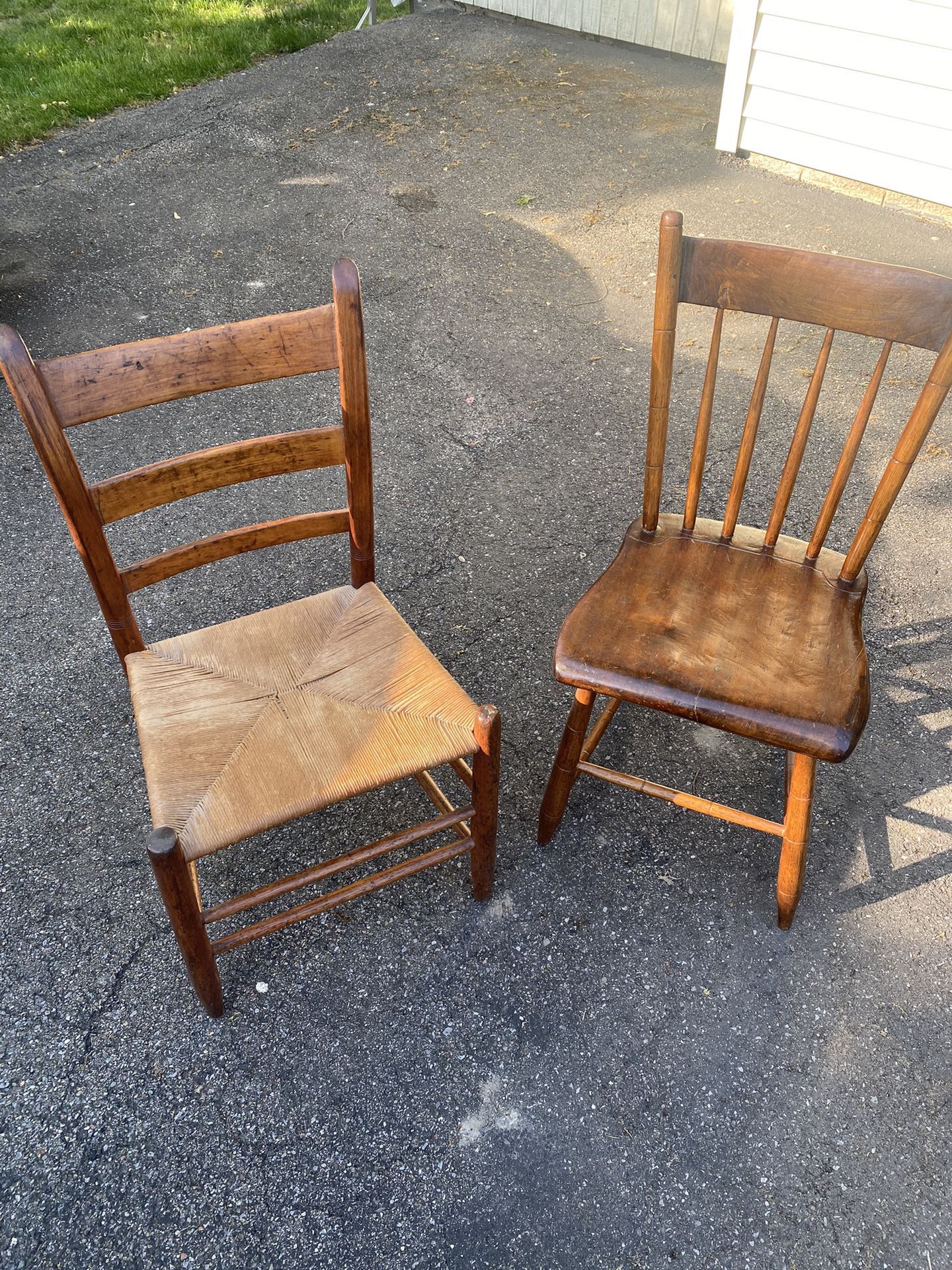 Antique Wooden Accent Chairs (2)