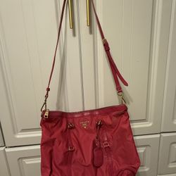 Prada Pink Sling Shoulder Cross Body Bag Large