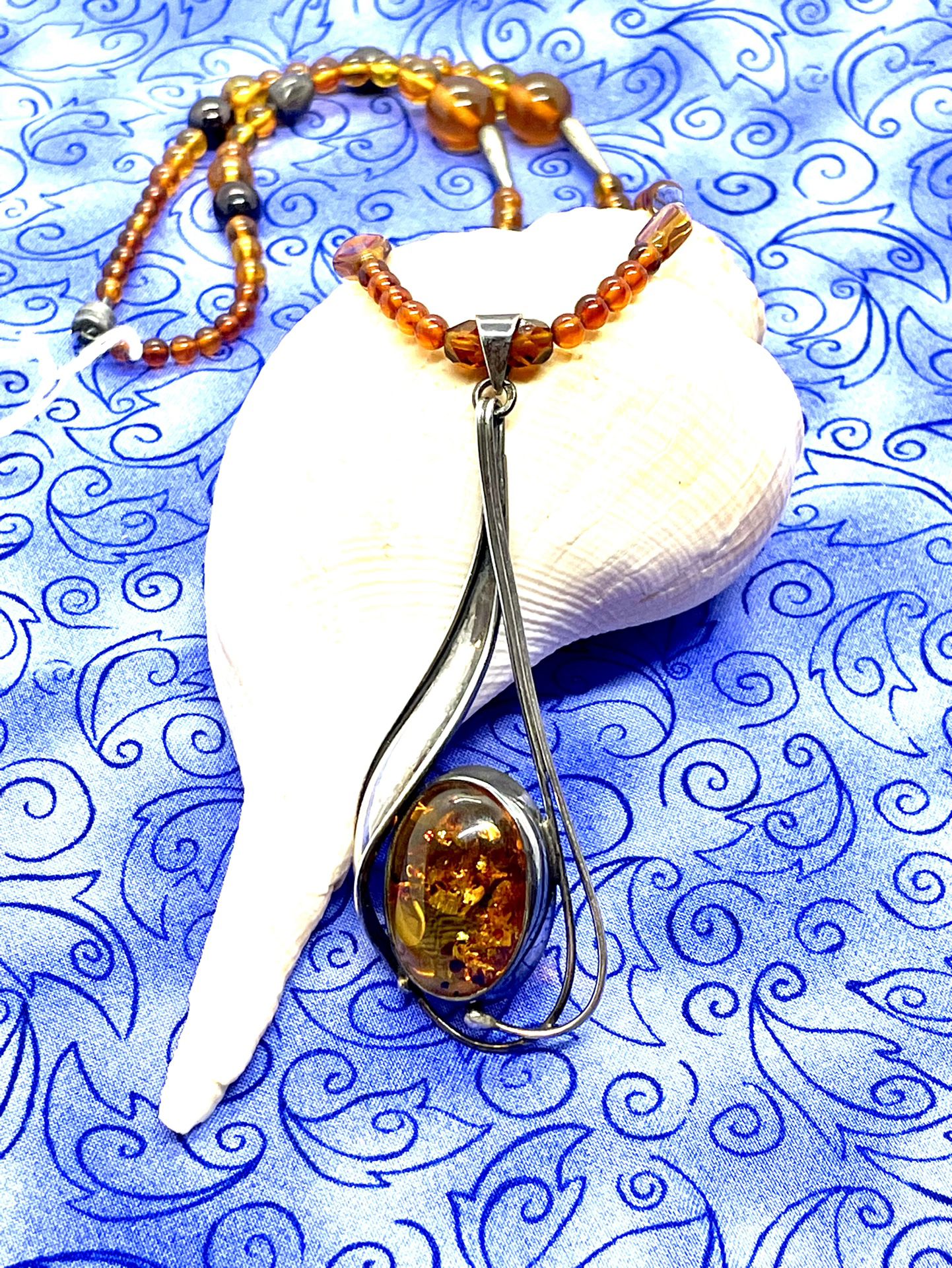 Silver Amber Necklace