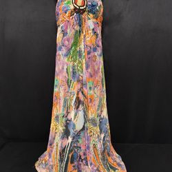 Alberto Makali Colorful Beaded Maxi Dress (Size  XL)