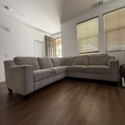 Gray Sectional Couch – Corner Sofa (97” x 97”) 