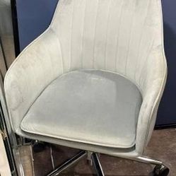 Anita Velvet Heather Grey Cushioned Office Chair