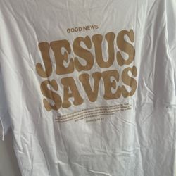 white jesus saves shirt 