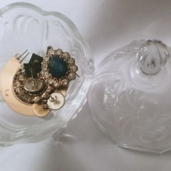 Vintage Glass Candy Dish With Lid 