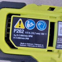 RYOBI TOOLS 18V LITHIUM HP BRUSHLESS IMPACT WRENCH 1/2" AND HAMMER ROTARY DRILL 