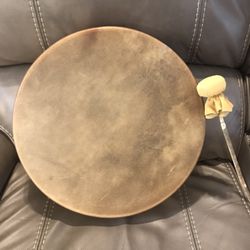 Native American Handmade Buffalo Hide Hand Drum