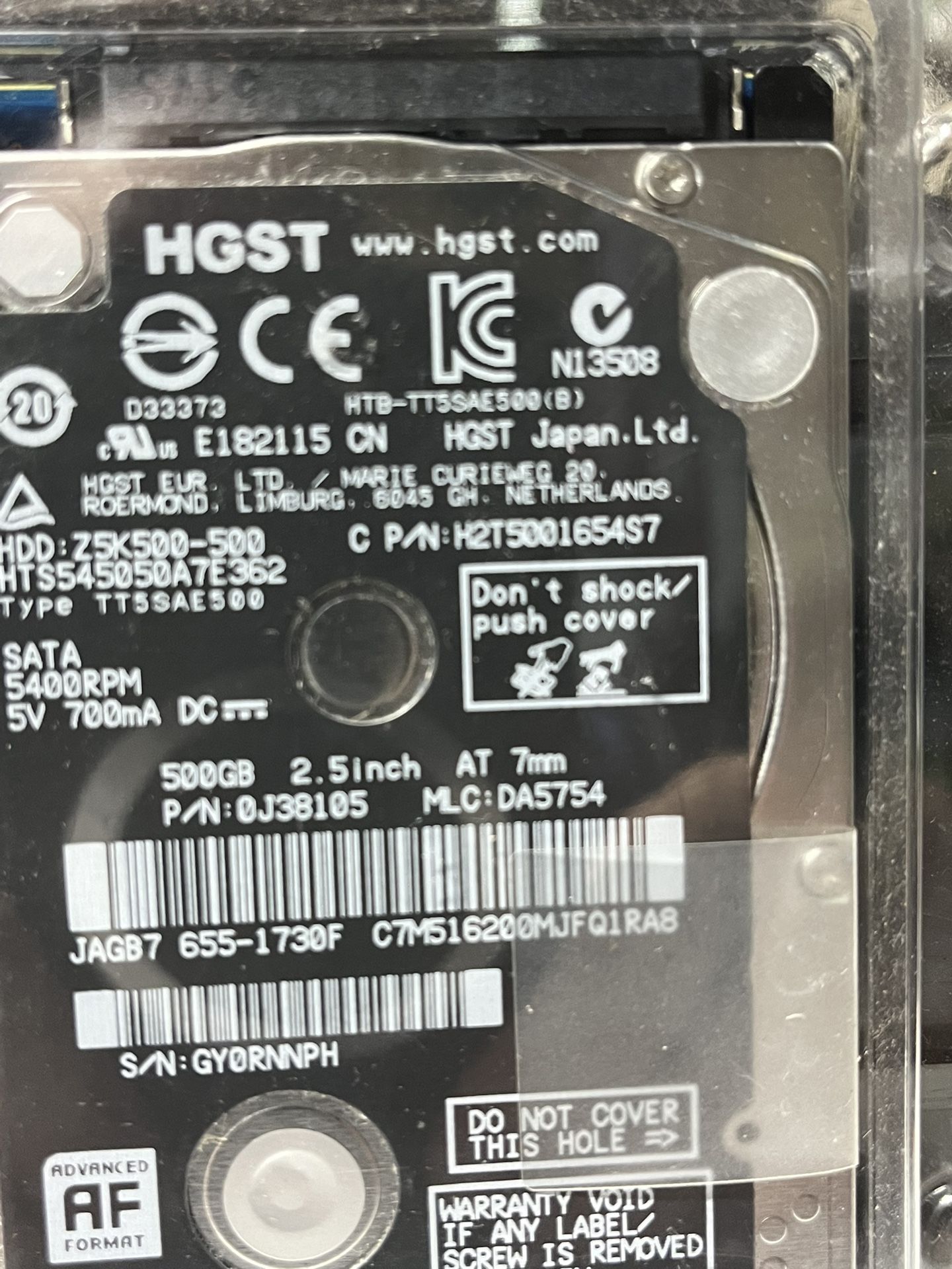 HITACHI H2Y 500 GB DRIVE