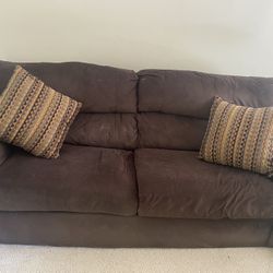 Suede Brown Couch 