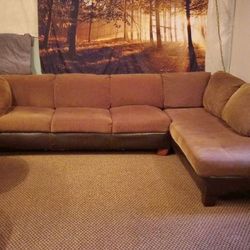 2 Tone Leather Sectional Couch “WE DELIVER”