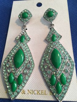 Weddings, Green/blue/silver earrings