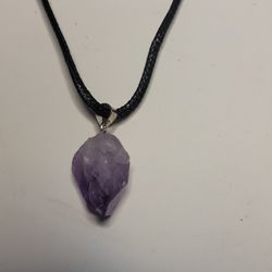 Raw Amethyst Stone With Choker Necklace