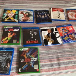 Blu Ray DVD’s/X Box One Game/X Box series X Game