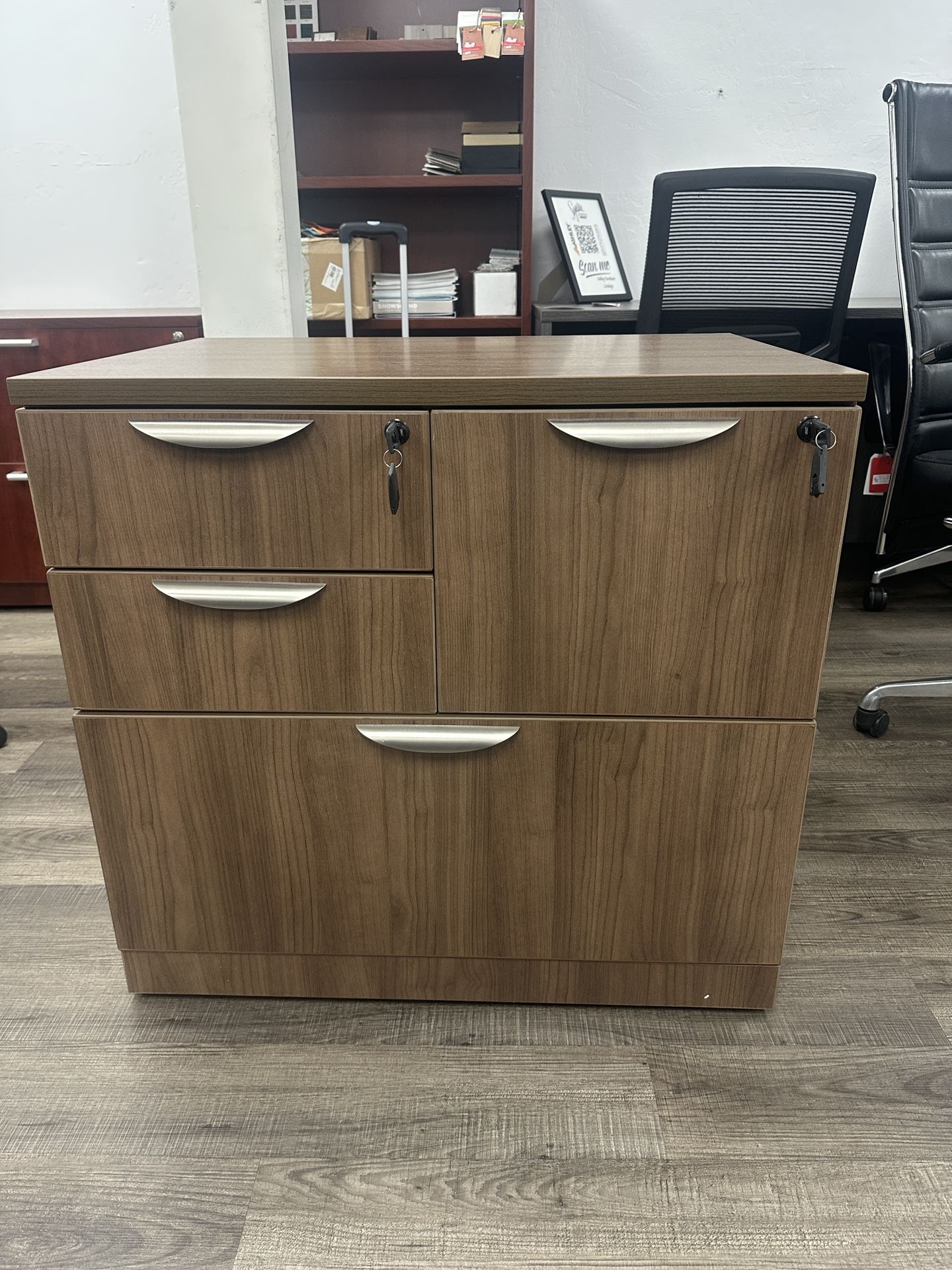 4 Drawer BBF File Cabinet Walnut