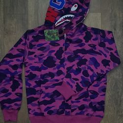 Bape CAMO Hoodie Purple LARGE