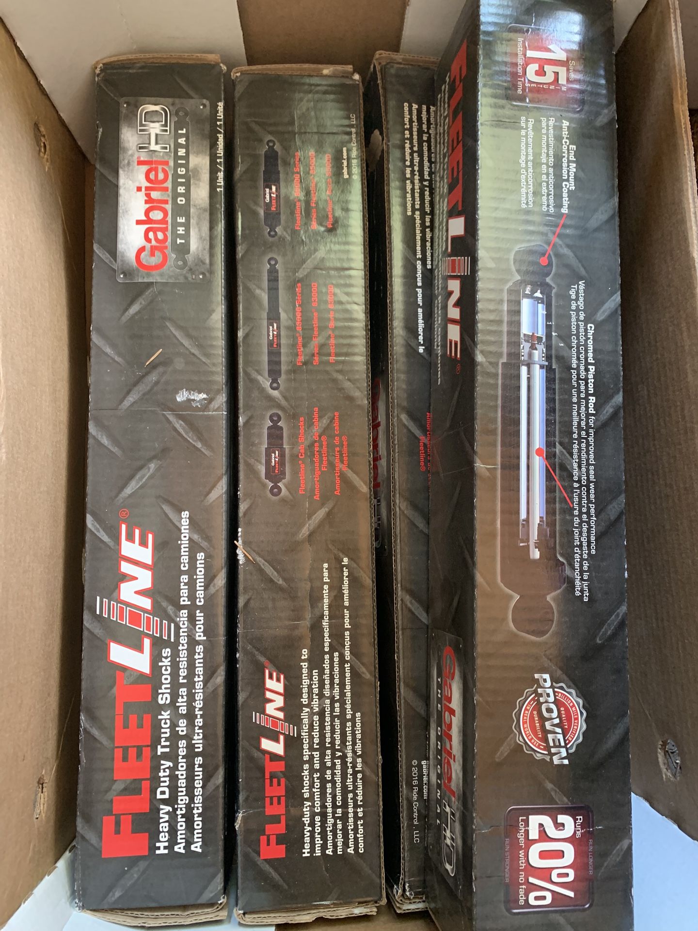 Fleet Line Gabriel HD Rear Truck Shock Absorbers for Kenworth Air Trac Suspension