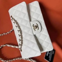 Chanel White Caviar Shoulder Bag
