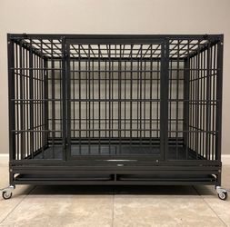 47” Heavy Duty Dog Kennel Cage with wheels 🐾🐩🐶 Removable trays