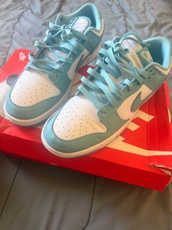 Nike Dunk Low White and Teal Sneakers