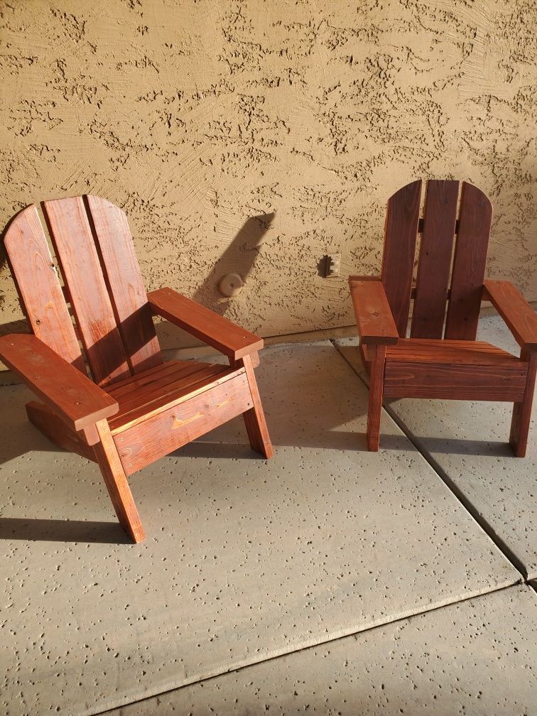 Picnic tables and Adirondack Chairs. Any color. Delivery available. Also custom if you need then taller, wider or with cushions.