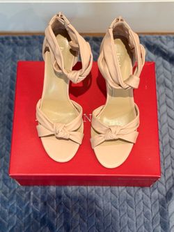 Like New - Enzo Angiolini Gesine Leather Sandal Pink, Blush 8M, 38.5 Open Toe, Strappy High Heel