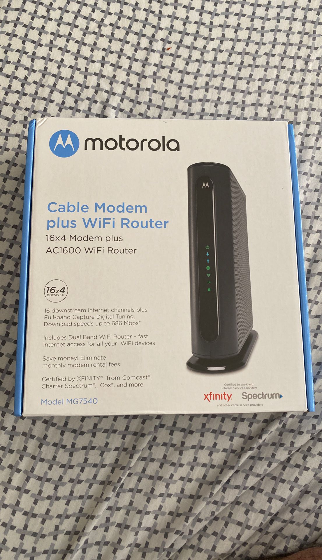 Motorola MG7540 Cable Modem plus WiFi Router