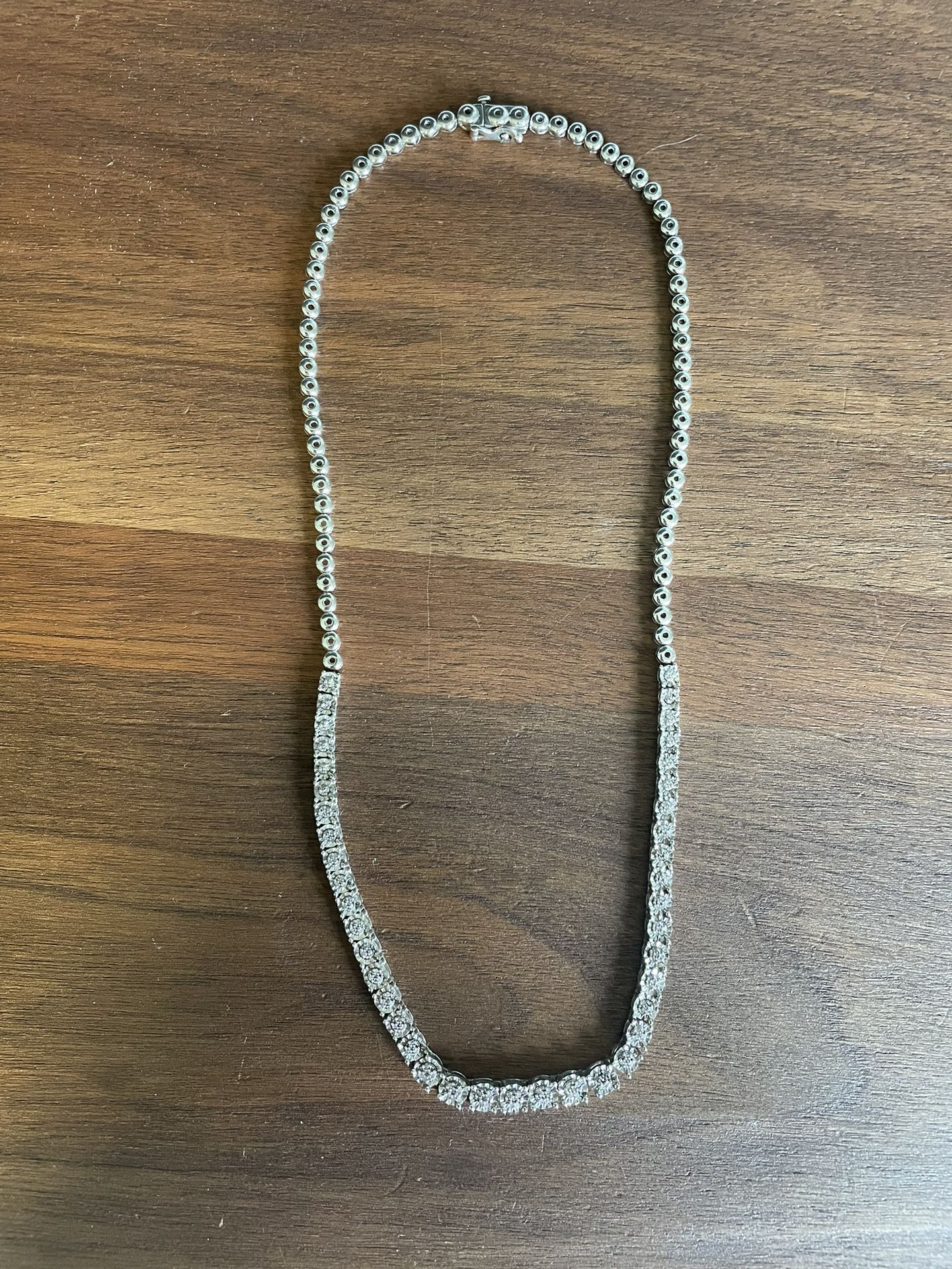 Diamond Tennis Bracelet And Necklace 