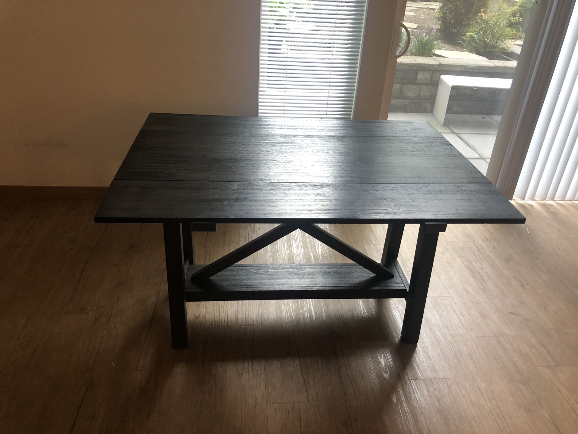 Grey wooden collapsible table! Cute for dining or entryway