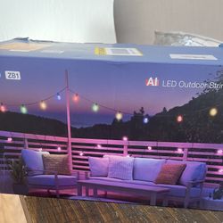 Lepro ZB1 AI Smart Outdoor String Lights APP Control, 100(88+12) ft RGB+IC+Warm White Outdoor Light 30 LED Bulbs, NOT Extendable, Alexa Google Enabled