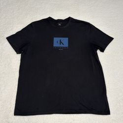 Calvin Klein Men Black Front Graphic Loco T-shirt