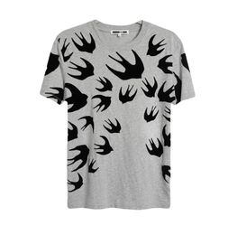 MCQ Alexander McQueen Swallow Print Tee Grey Black Men’s S Unisex