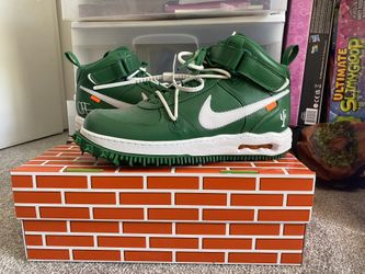 Nike Virgil Off White Air Force 1 Mid Green/white Size 11.5