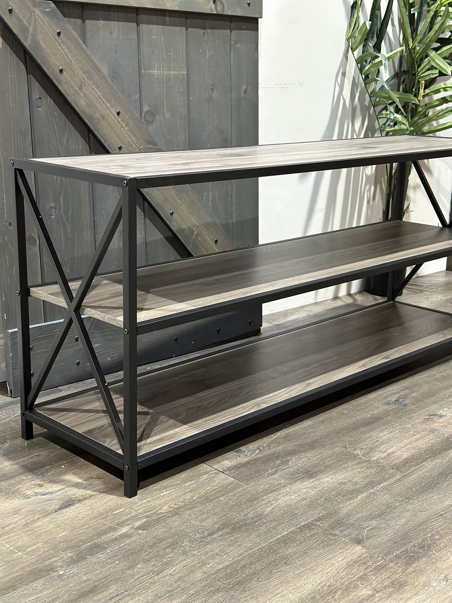 Eulas 25.62'' H x 60'' W Etagere Bookcase. Had wear! 25.62'' H X 60'' W X 15.75'' D MSRP $479. Our price $152 + sales tax