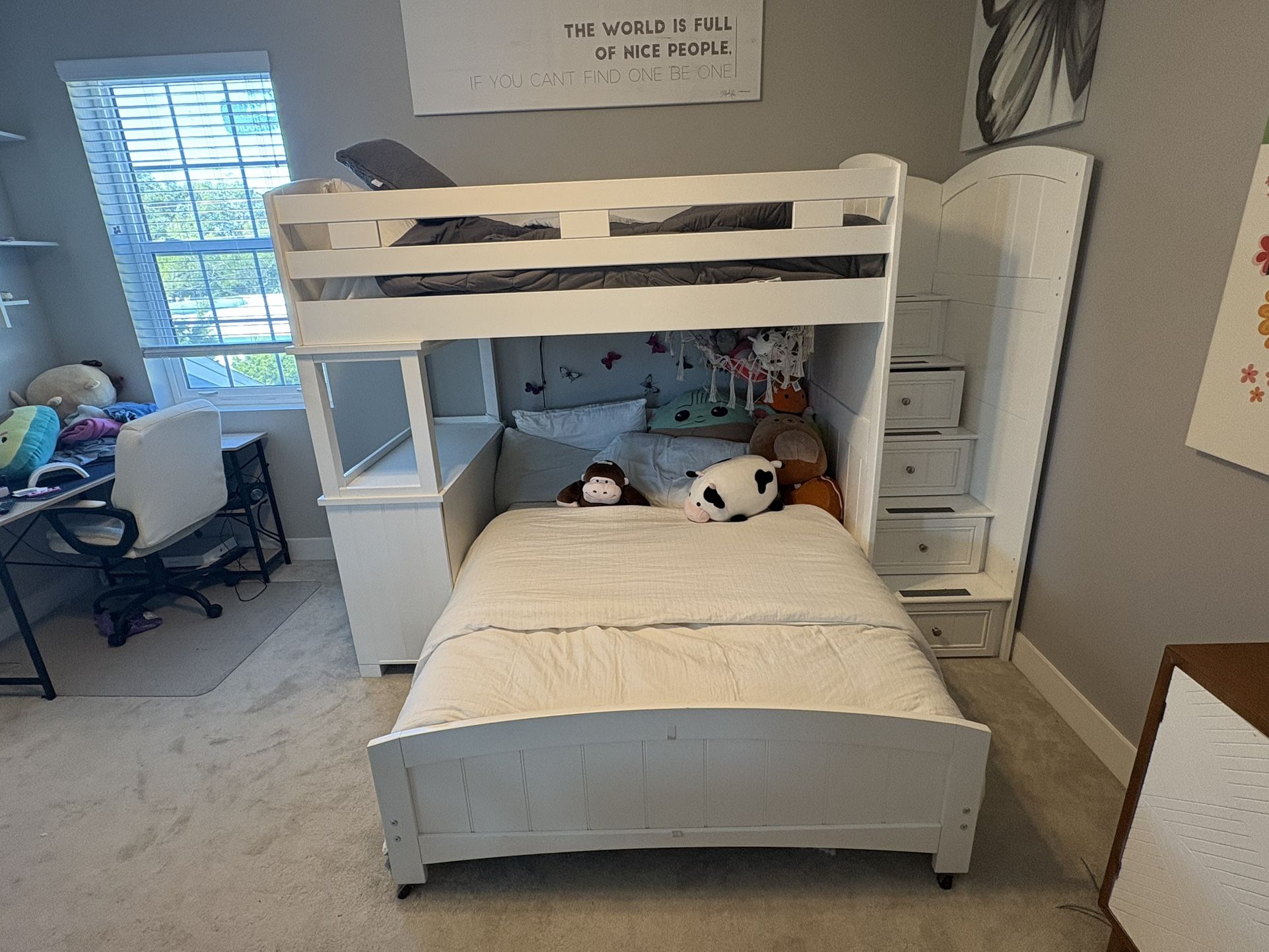Full Size Bunk Bed With Shelves